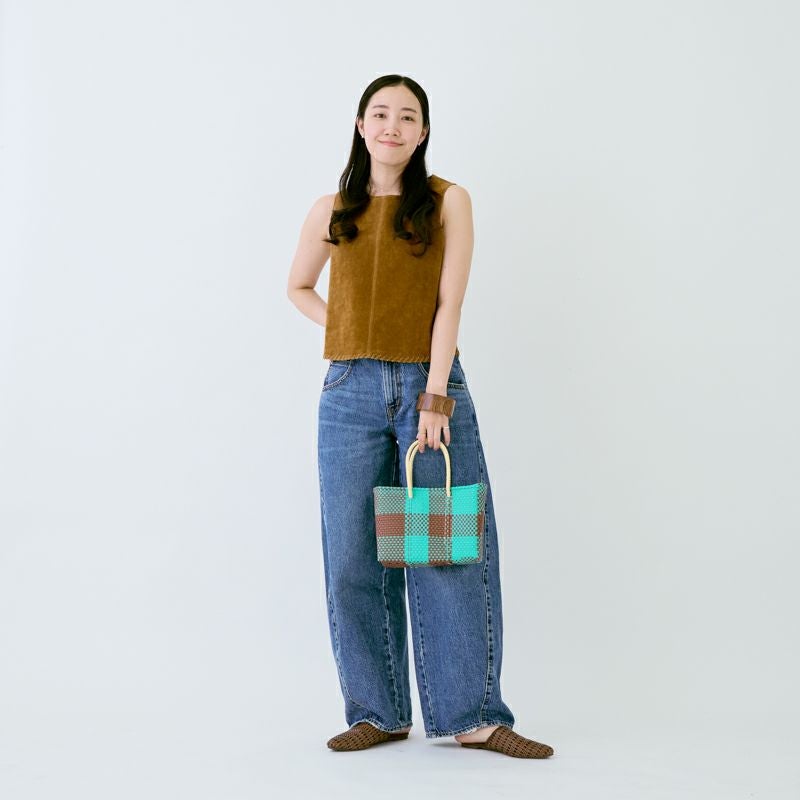 MERCADO BAG - CHICA - CHECK - Copper / Mint (XXS) | Letra｜レトラ