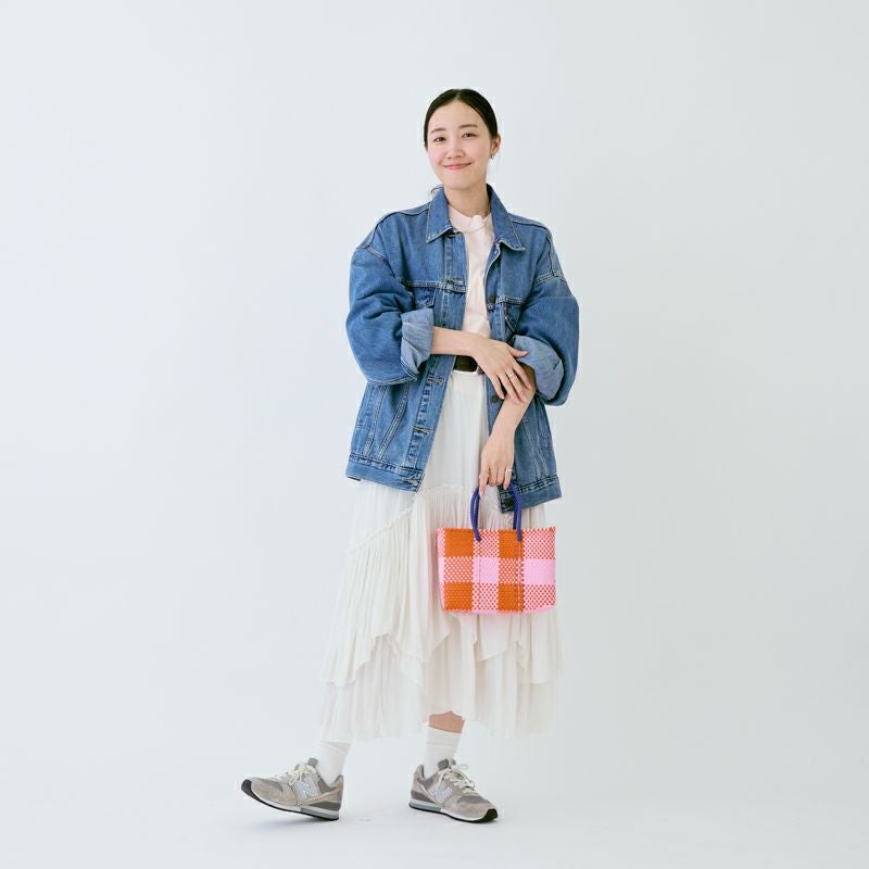 MERCADO BAG - CHICA - CHECK - Pink / Orange (XXS) | Letra｜レトラ