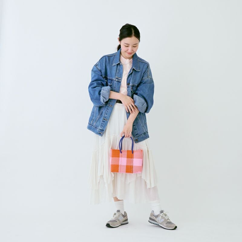 MERCADO BAG - CHICA - CHECK - Pink / Orange (XXS) | Letra｜レトラ