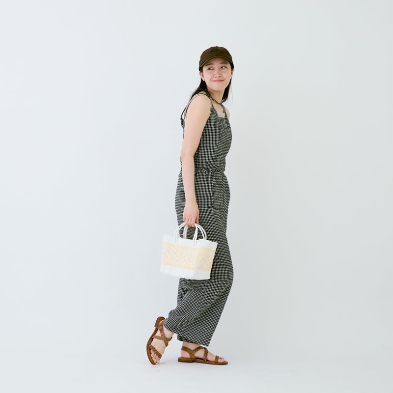 【未使用品】かごバッグ 下駄 セット MERCADO BAG - DICE - MIMOSA - White / Cream | Letra｜レトラ公式通販