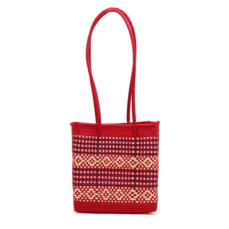 メルカドバッグ バケット スリムスタイル（ロングハンドル） MERCADO BUCKET SLIM STYLE - GARDEN - Red / Cream / Navy (LONG