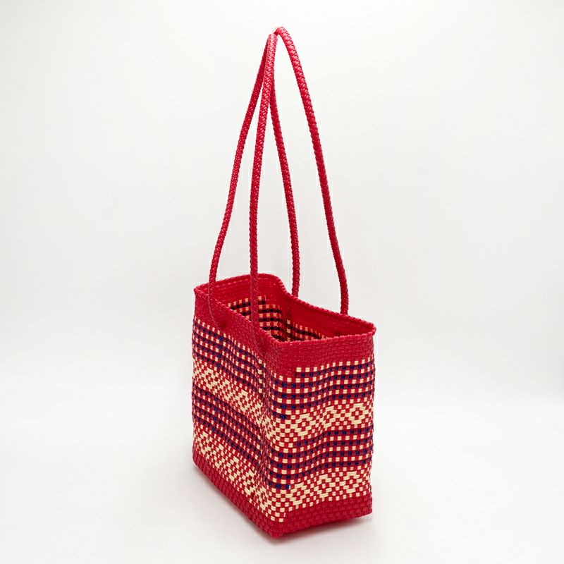 MERCADO BUCKET SLIM STYLE - GARDEN - Red / Cream / Navy (LONG