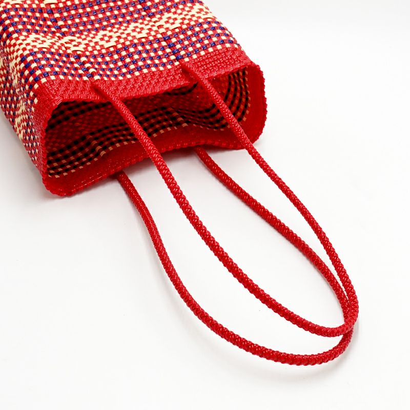 MERCADO BUCKET SLIM STYLE - GARDEN - Red / Cream / Navy (LONG