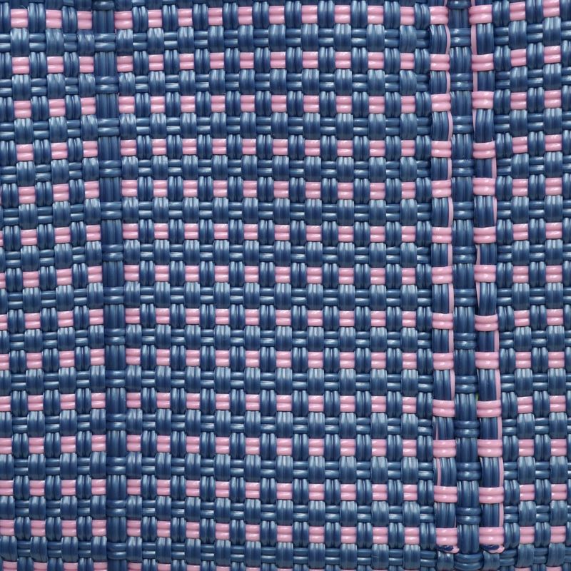 MERCADO BUCKET SLIM STYLE - MINI CHECK - Metallic Blue / Pink