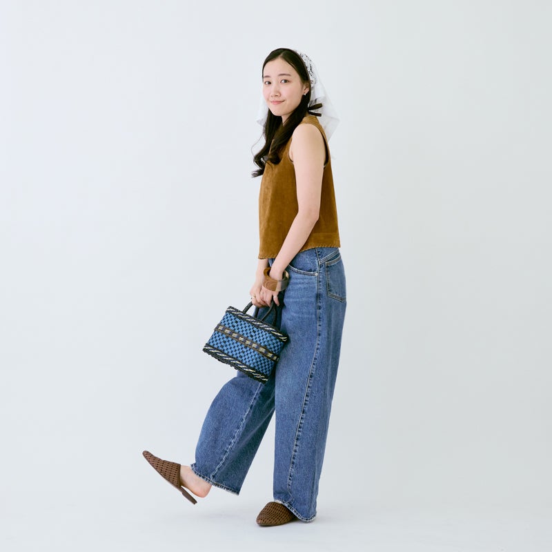 CLASICO BAG - Black / Metallic Blue (XXS) | Letra｜レトラ公式通販
