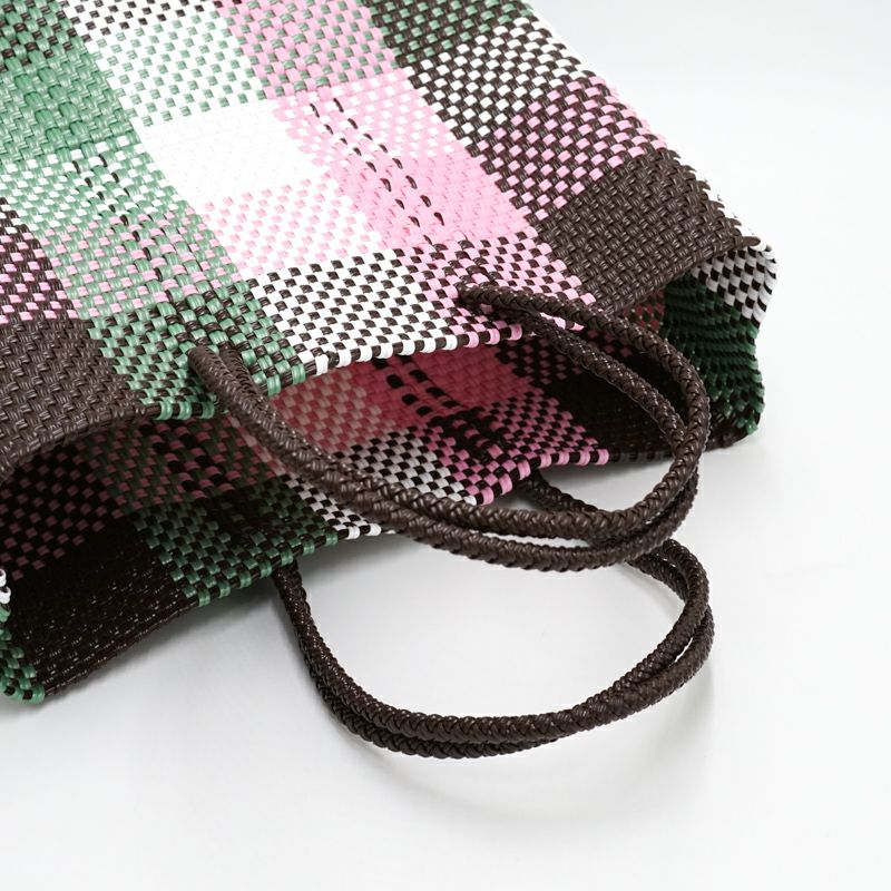 MERCADO BAG - MULTI COLOR CHECK - Brown / Pink / White / Metallic