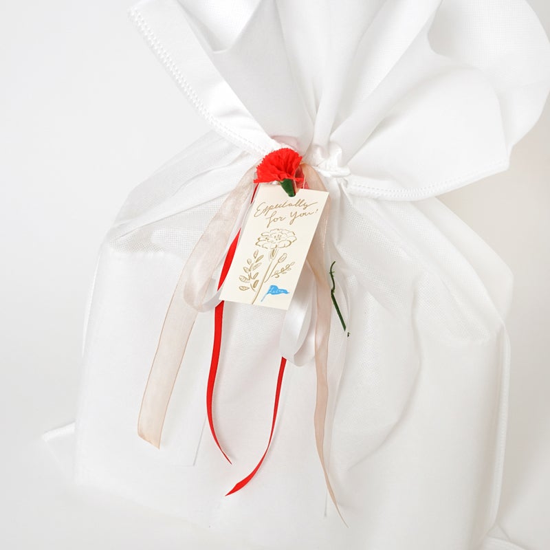 ■メルリ■　ハンドメイド商品 Mother's DAY Gift BAG - MIMOSA - Cream / Metallic Pink (SHORT S