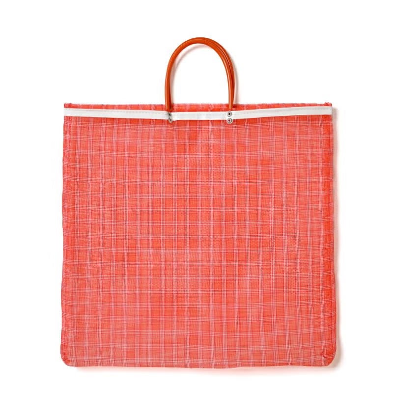 MERCADO BAG - 3COLORS CHECK - White / Metallic Blue / Gold (S