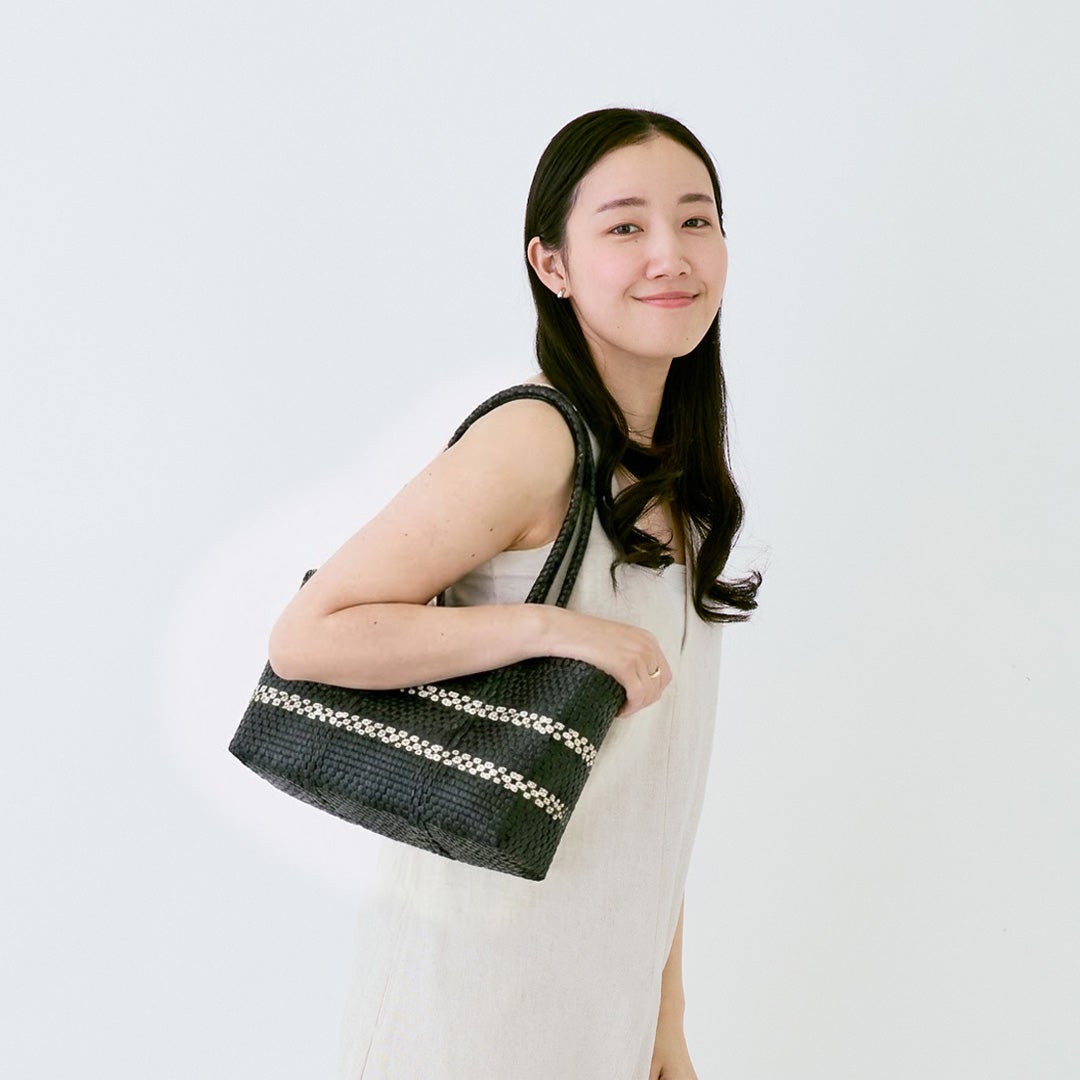 ■メルリ■　ハンドメイド商品 MERCADO BAG - WEB SHOP Limited - LINK - LONG HANDLE - Black