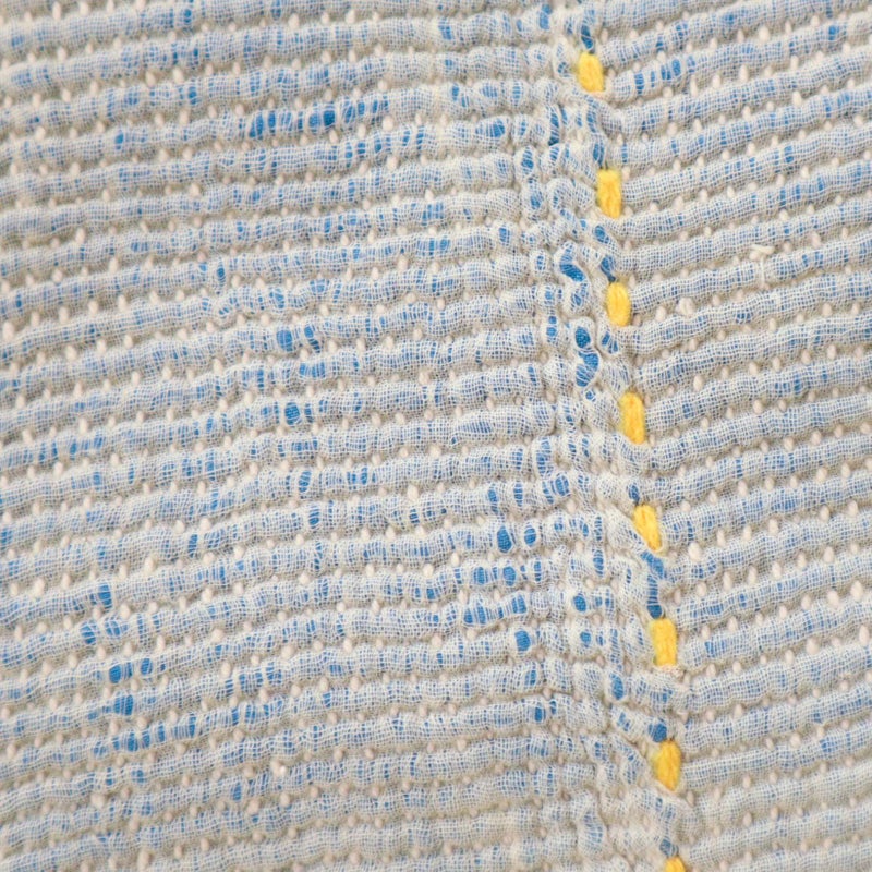 古いハギレを組み合わせているため、色褪せやほつれが見られます