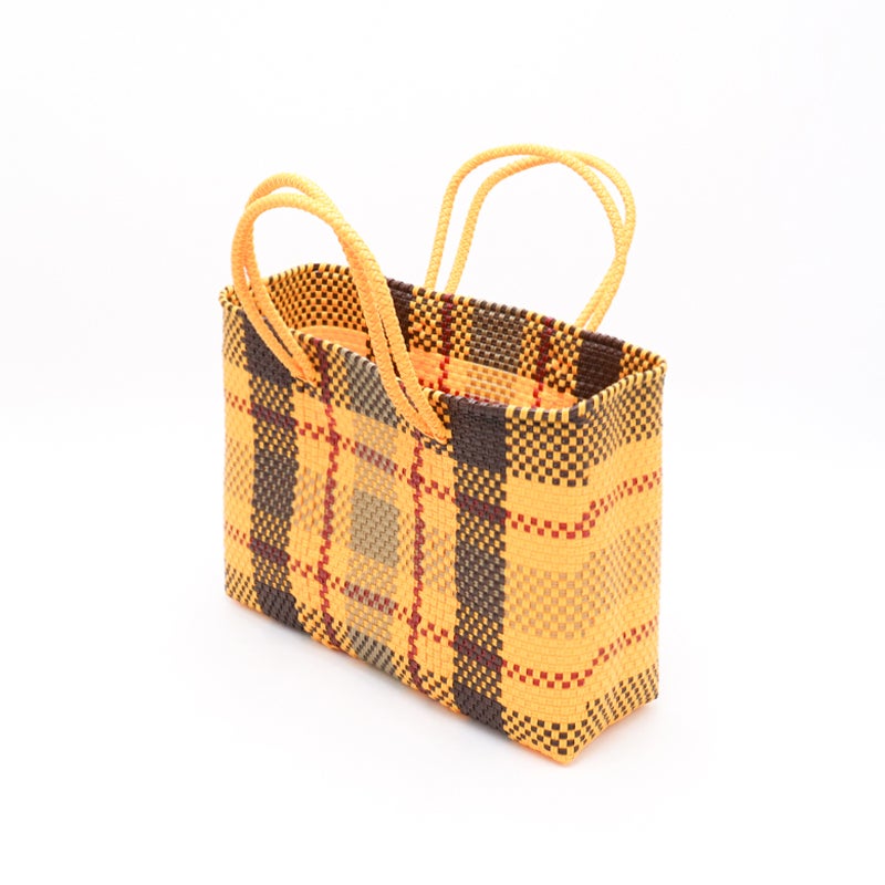 MERCADO BAG - TARTAN CHECK - Yellow / Brown / Gold / Dark Red