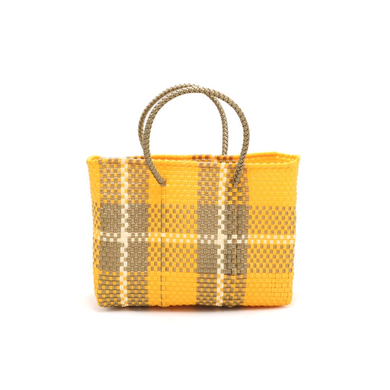 MERCADO BAG - TARTAN CHECK - Yellow / Gold / Cream (XXS) | Letra